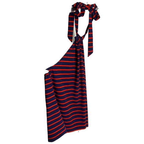 Ann Taylor Women's Top Red & Navy Nautical Striped Halter Tie Backless Size SP - Picture 1 of 4